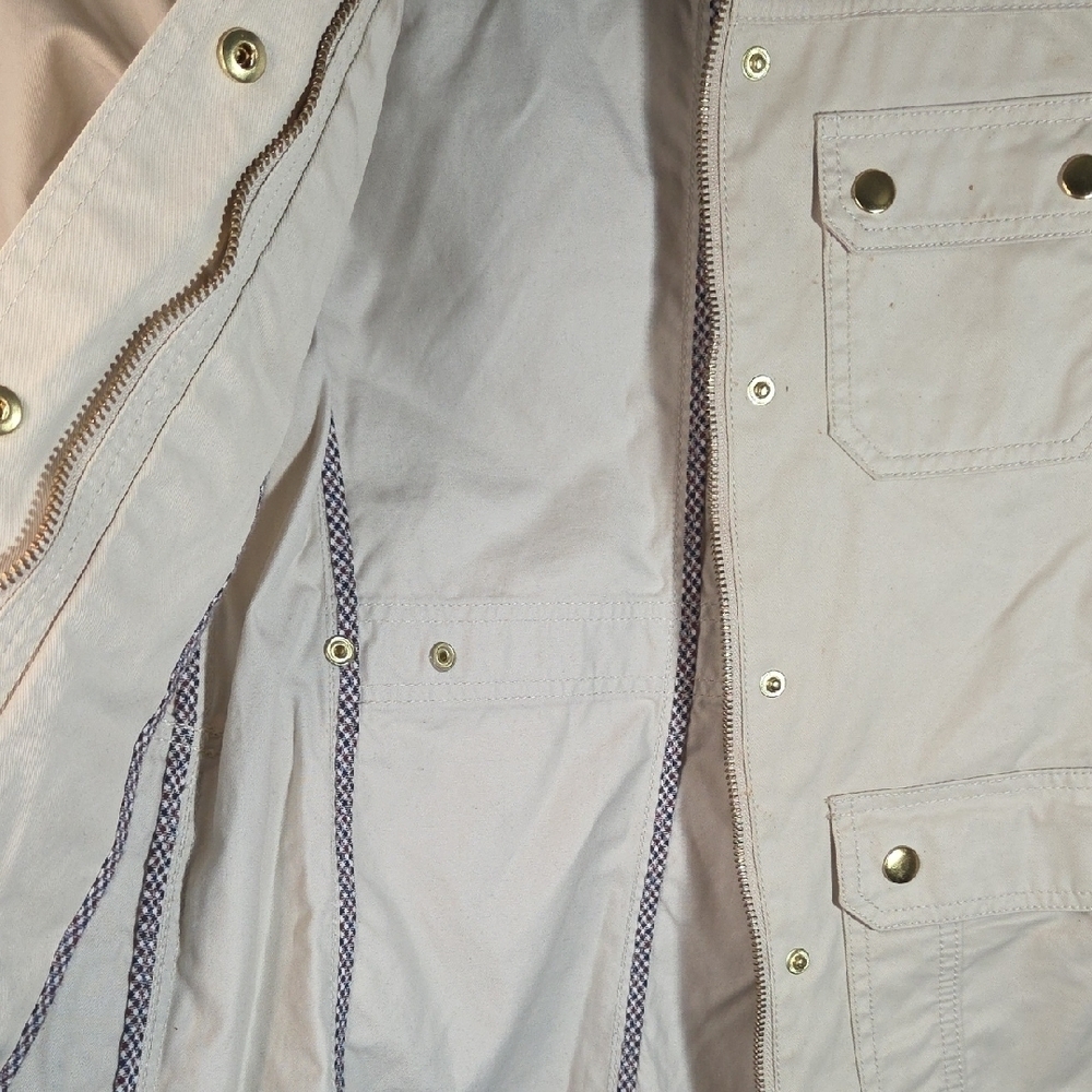 J. Crew Women's Utility Jacket in Cream with Gold Accents - Picture 9 of 11